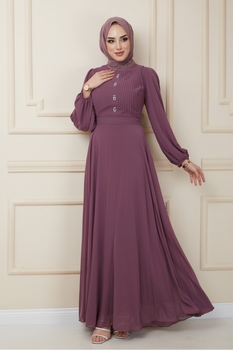 ROSE COLOR EVENING DRESS  