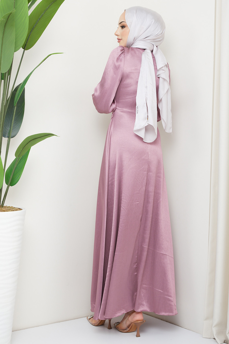 ROSE COLOR    EVENING DRESS  