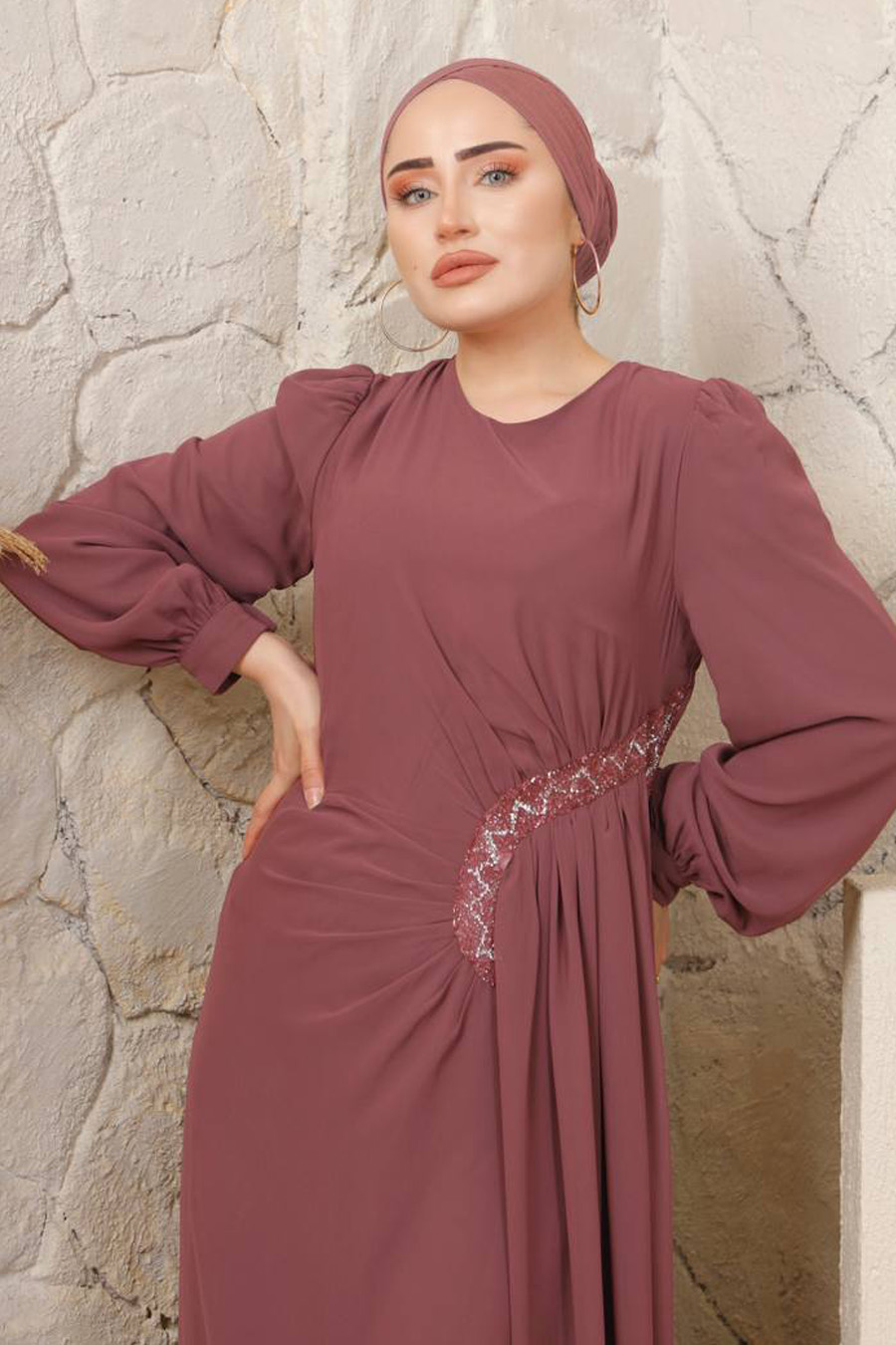 ROSE COLOR    -  EVENING DRESS 