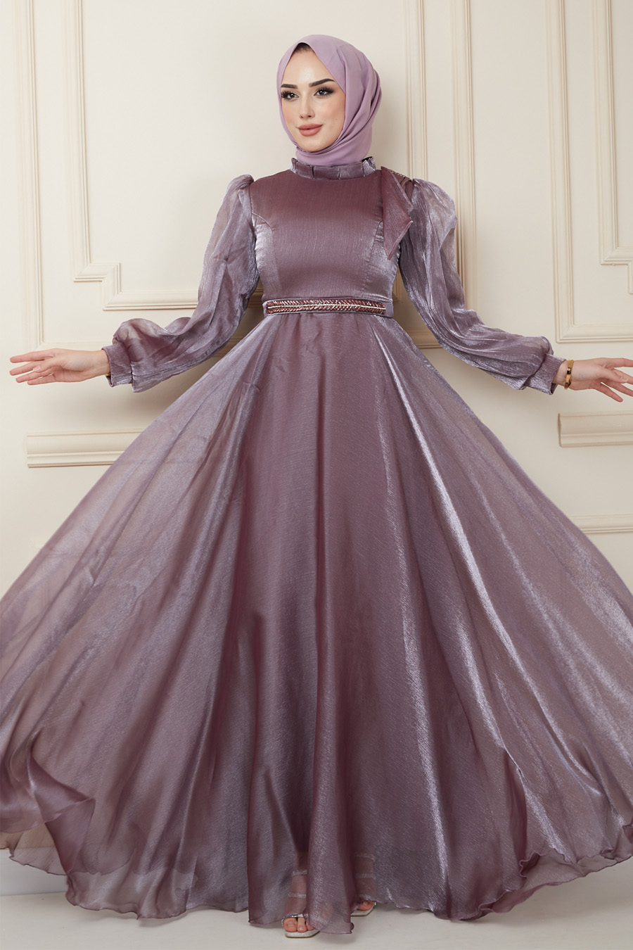 ROSE COLOR EVENING DRESS  