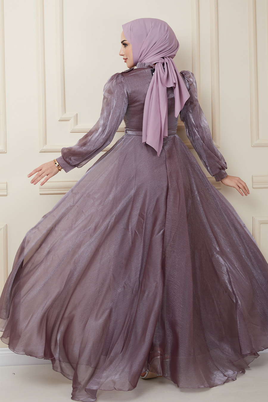 ROSE COLOR EVENING DRESS  