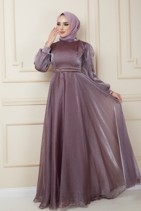 ROSE COLOR EVENING DRESS  