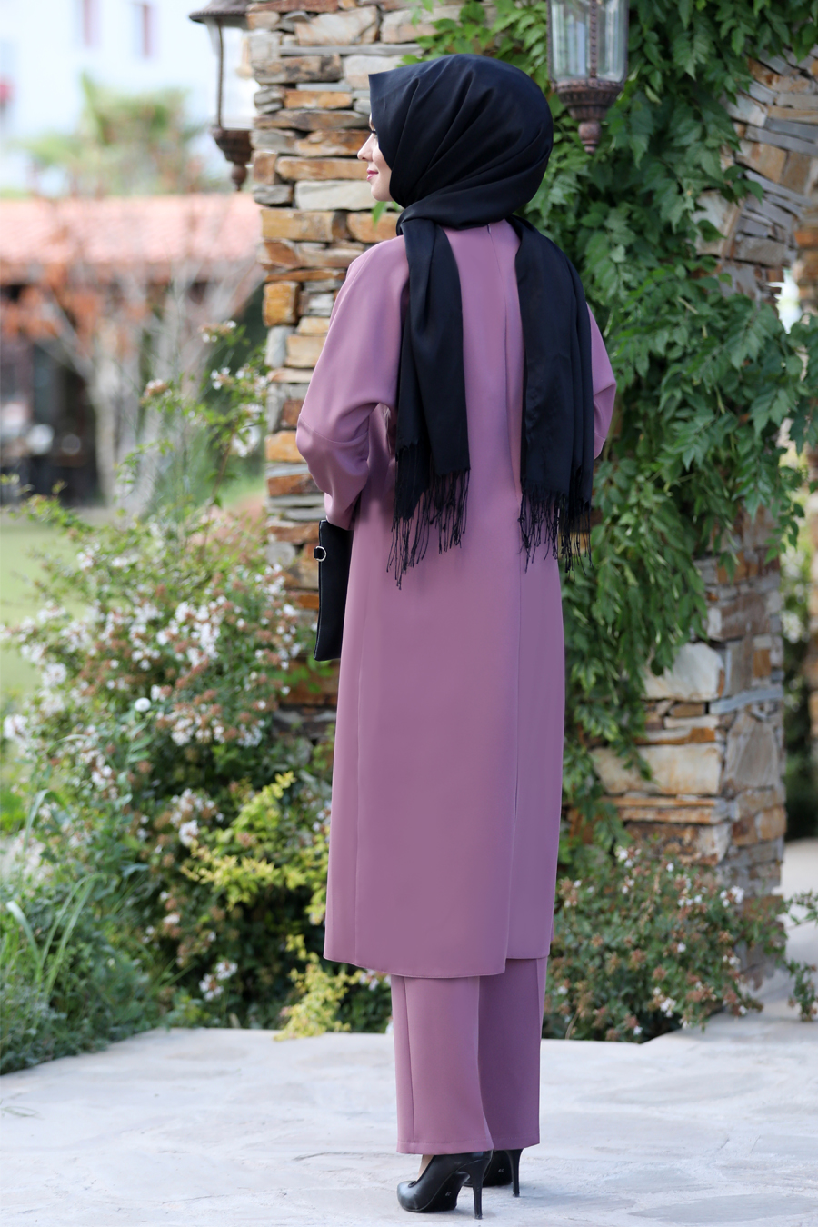 ROSE COLOR TUNIC AND PANT SUIT