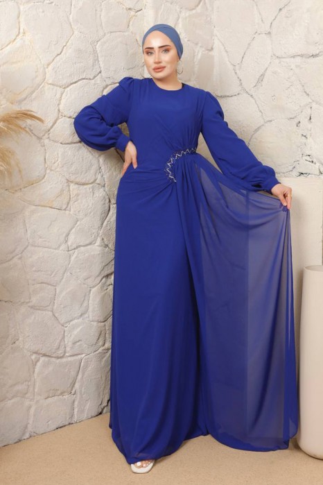 SAX BLUE   -  EVENING DRESS 