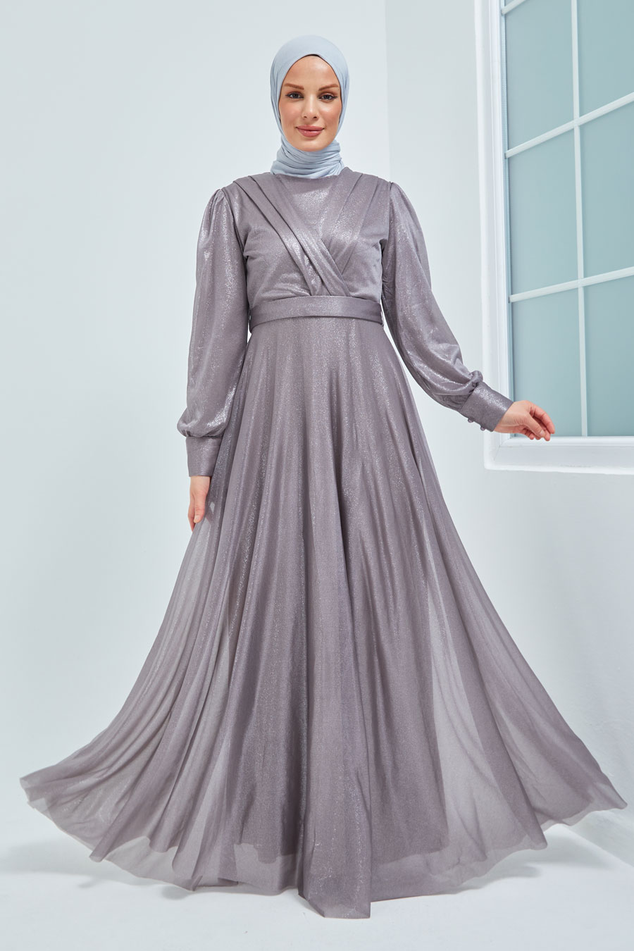 GREY EVENING DRESS  