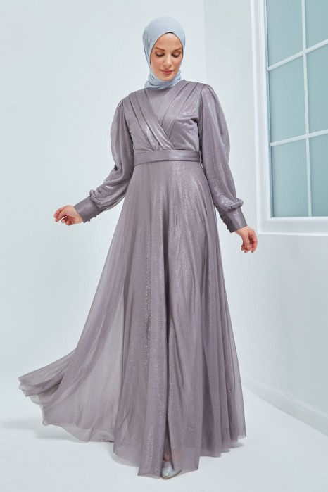 GREY EVENING DRESS  