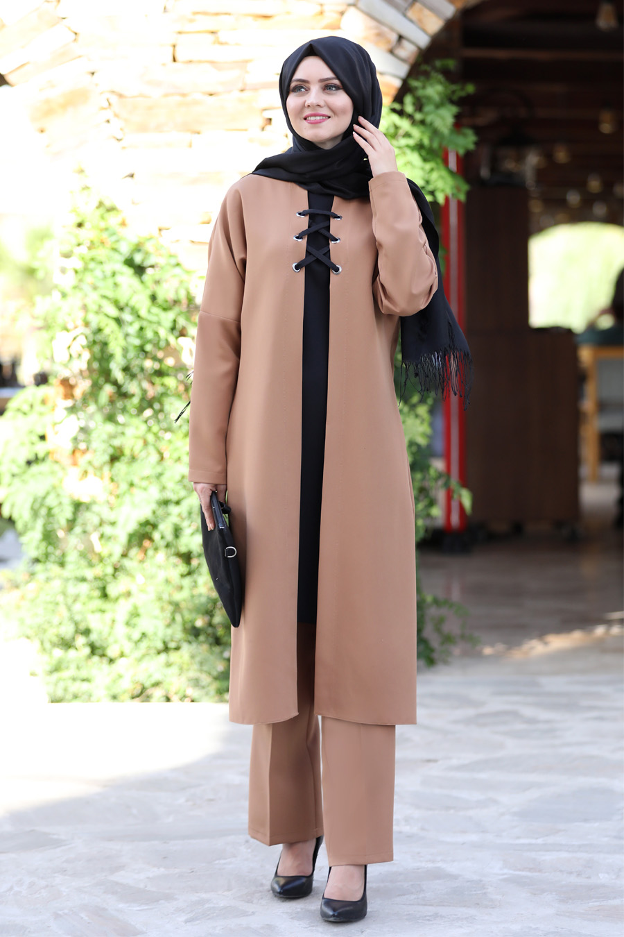 TAN COLOR TUNIC AND PANT SUIT