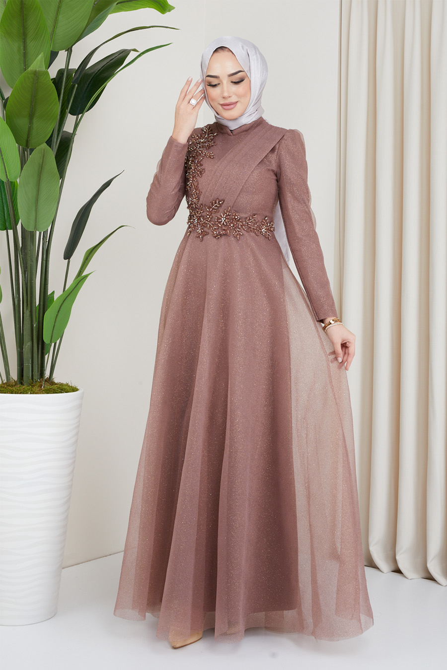 VISON COLOR EVENING DRESS  