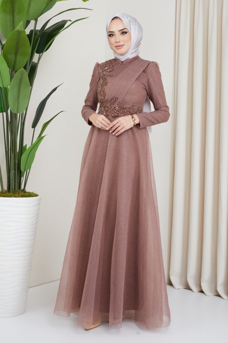 VISON COLOR EVENING DRESS  
