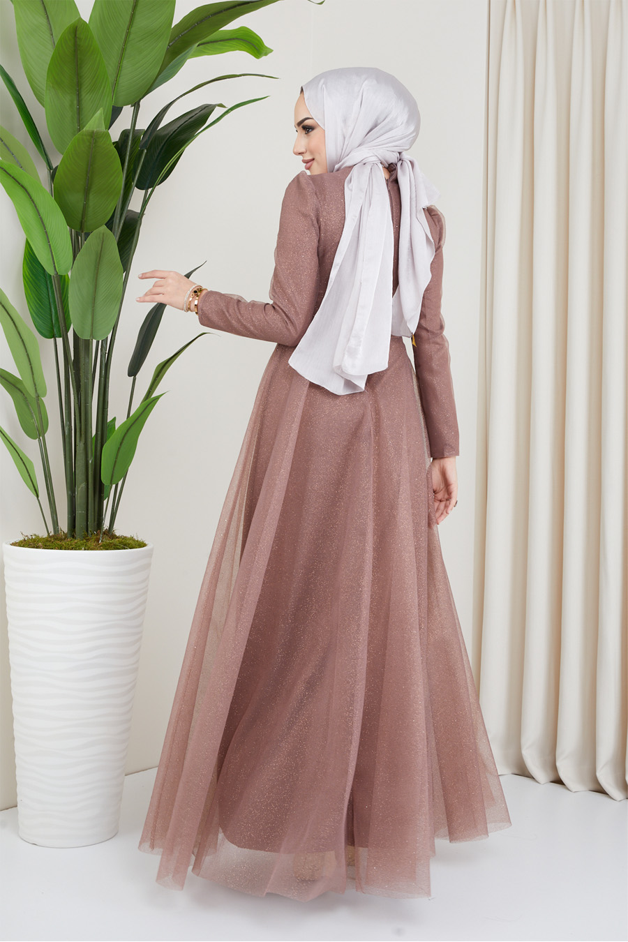 VISON COLOR EVENING DRESS  