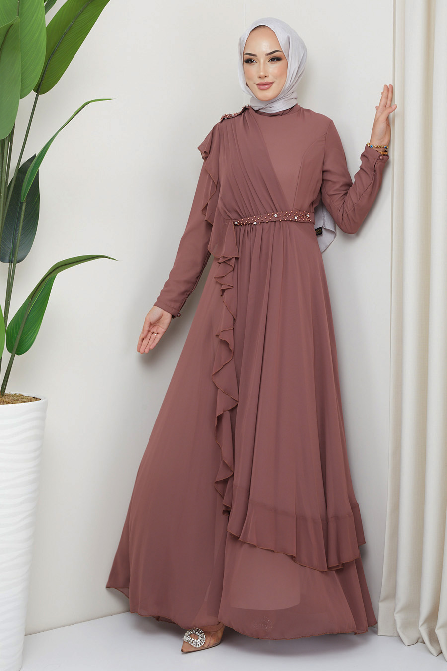 VISON  COLOR   EVENING DRESS  