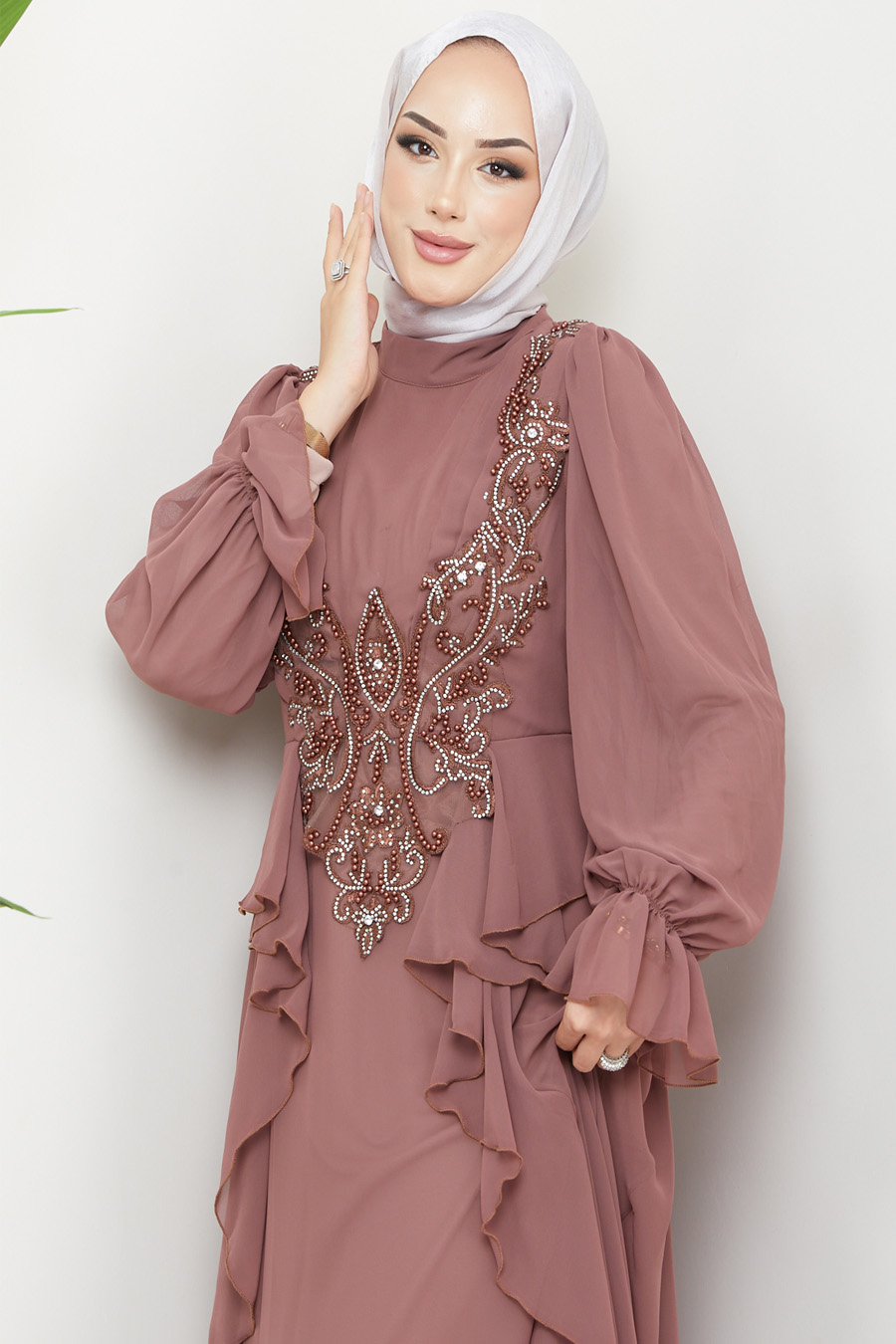 VISON COLOR EVENING DRESS  