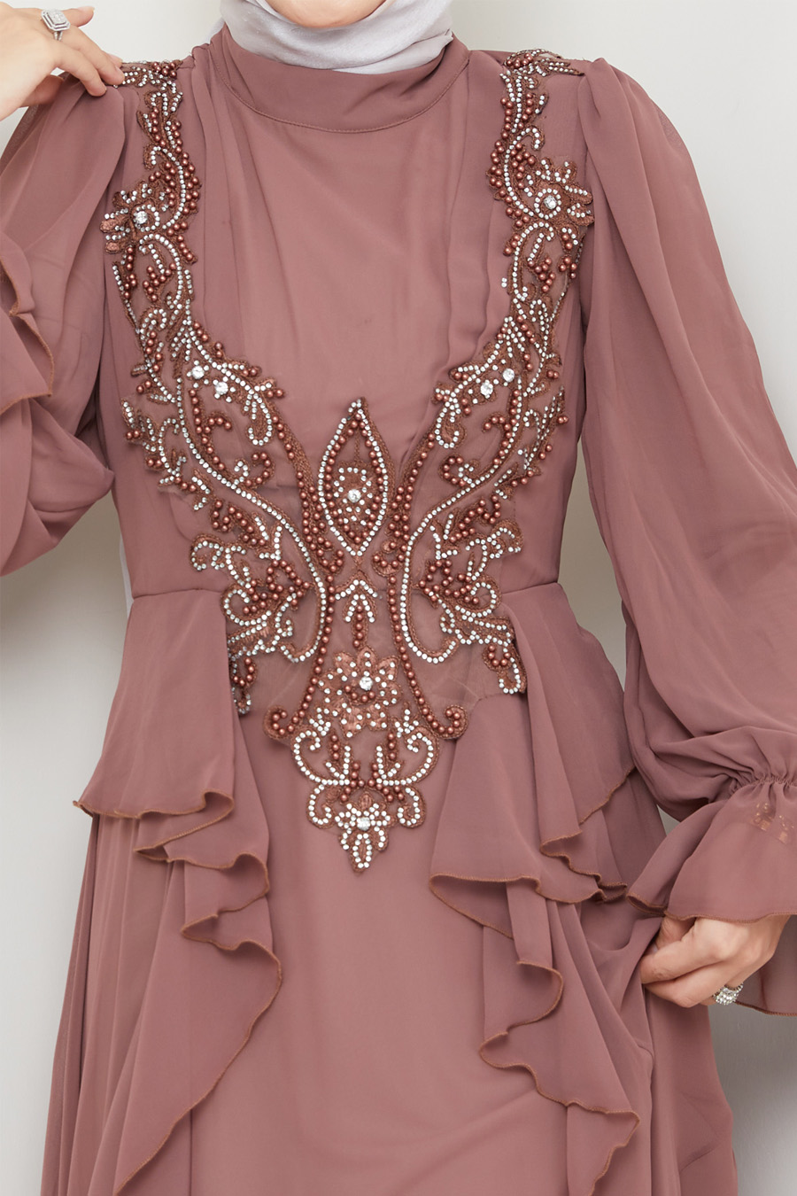 VISON COLOR EVENING DRESS  