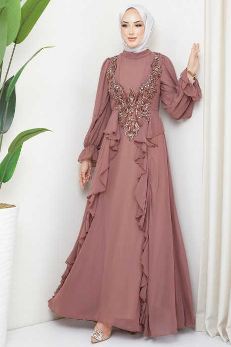 VISON COLOR EVENING DRESS  