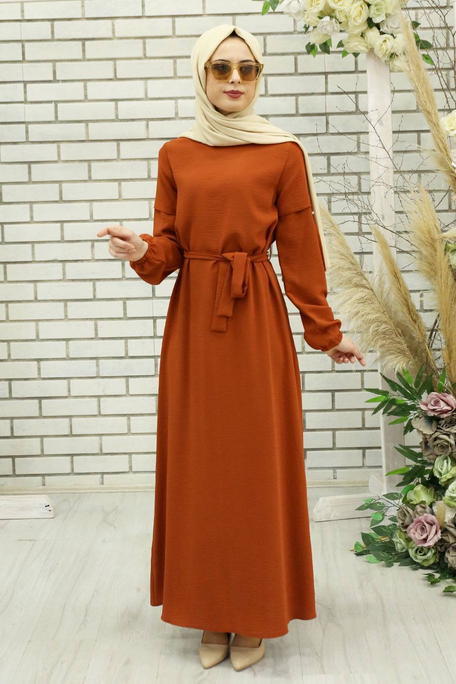 DRESS - BRICK COLOR 