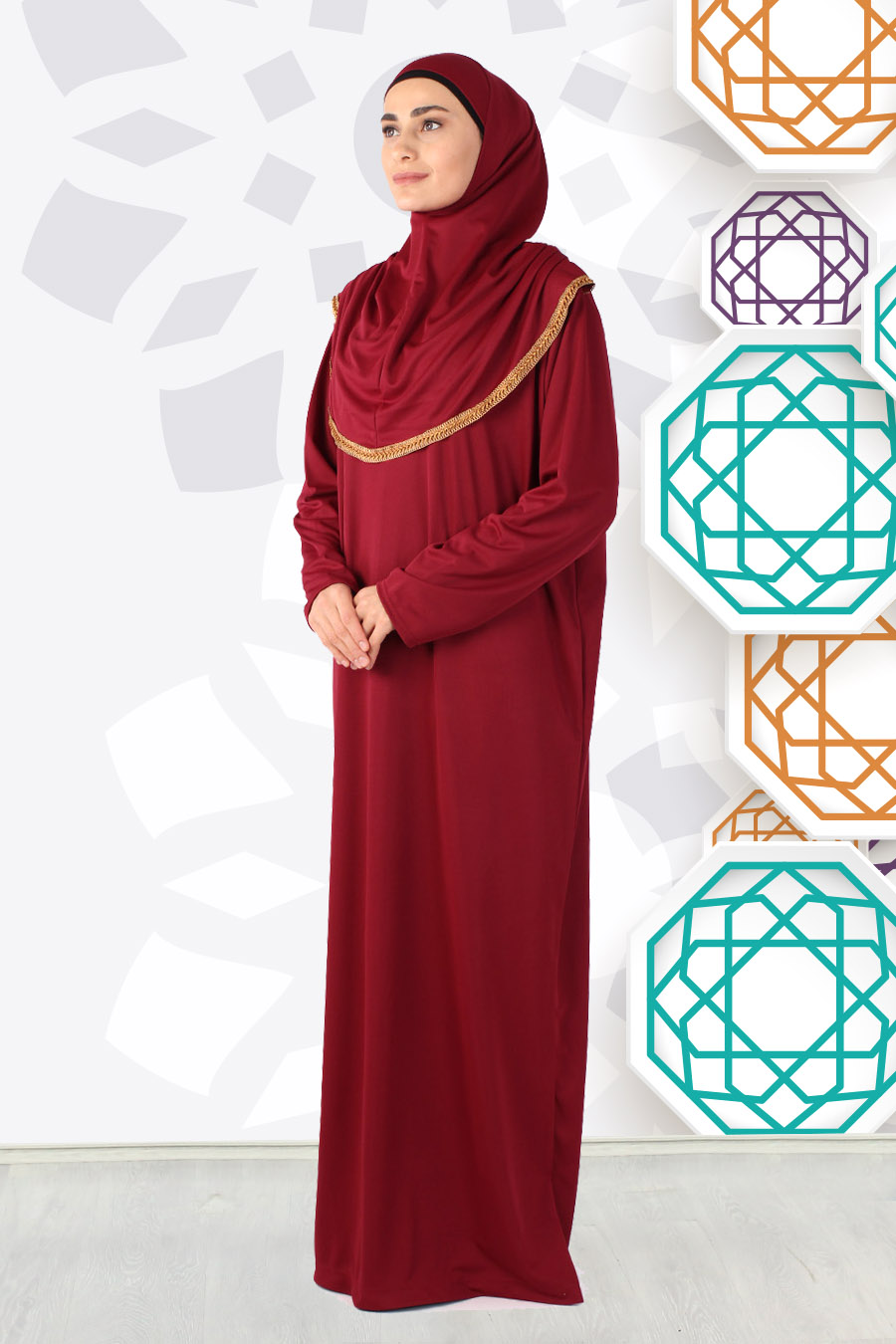 RED PRATICAL PRAYER DRESS