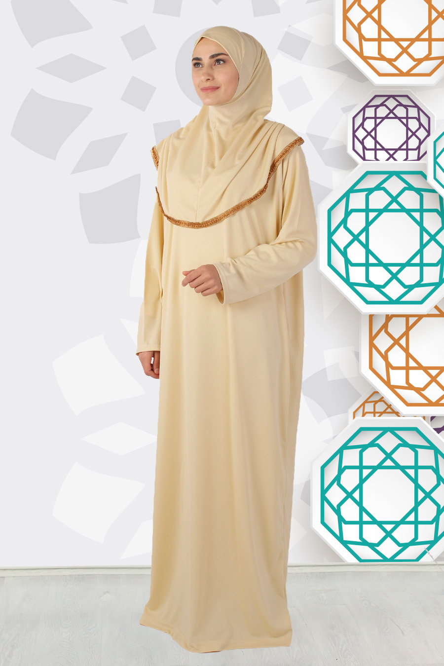 CREAM COLOR PRATICAL PRAYER DRESS