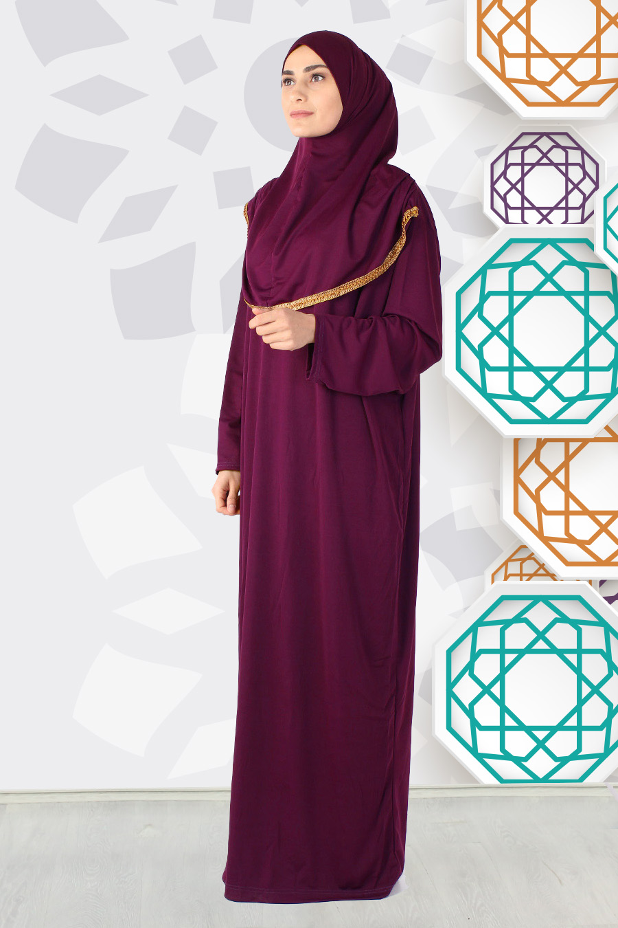 CHERRY COLOR PRATICAL PRAYER DRESS