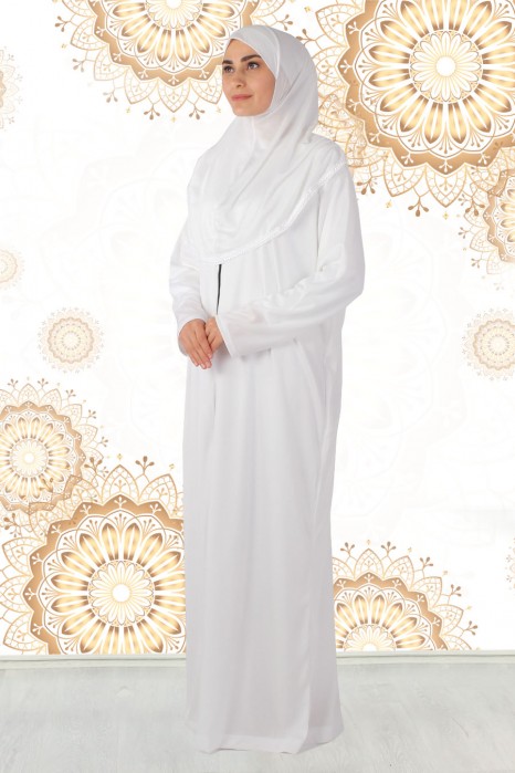 WHITE PRATICAL PRAYER DRESS