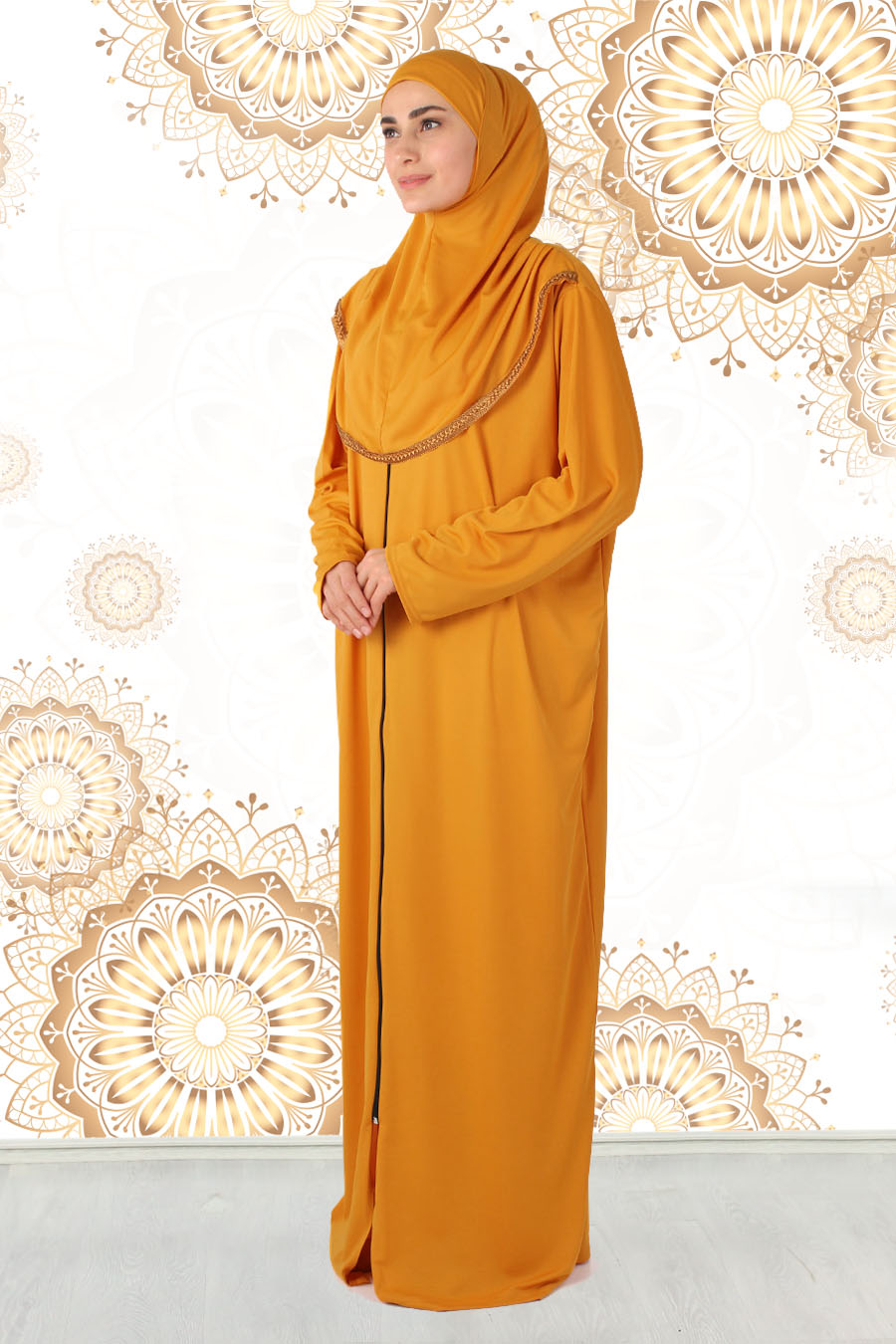 MUSTARD PRATICAL PRAYER DRESS