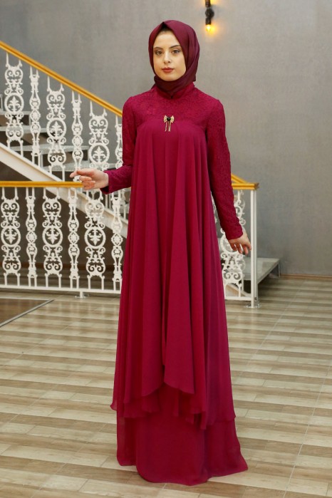 FUCHSIA EVENING DRESS 