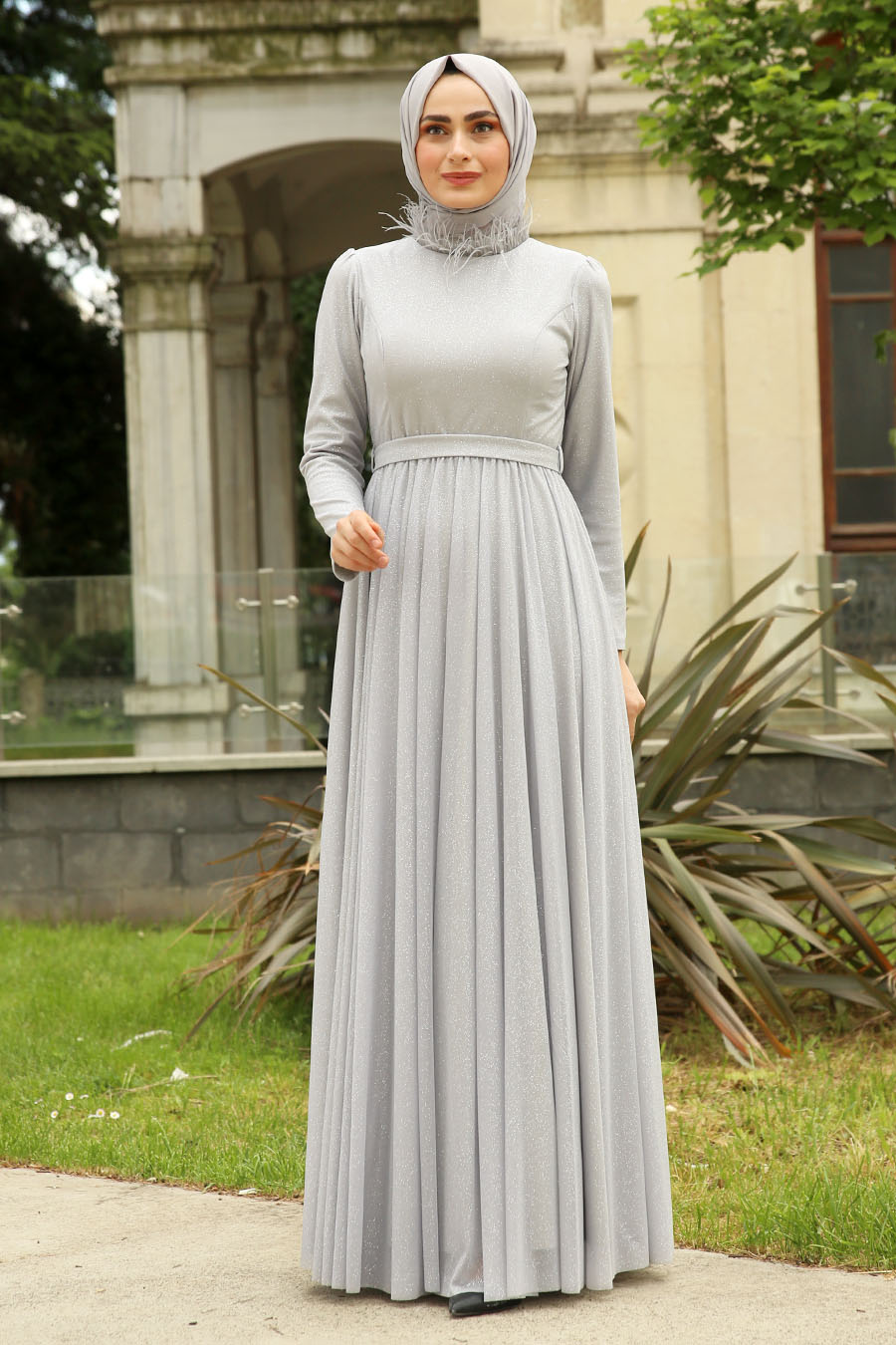 GREY EVENING DRESS 