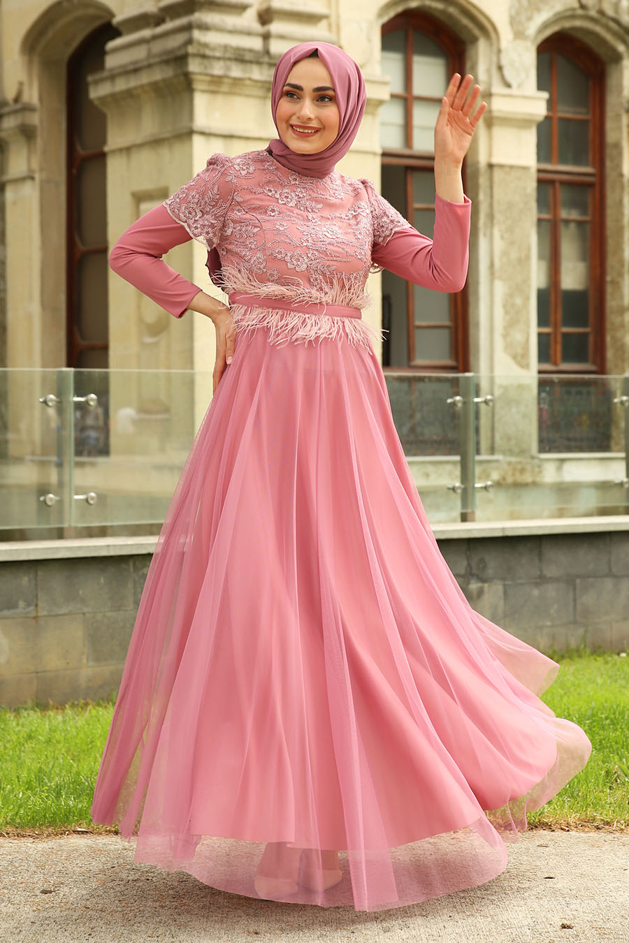 PINK EVENING DRESS 