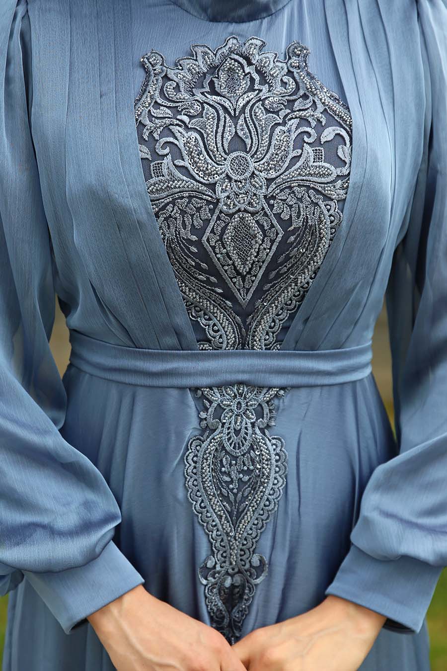 INDIGO COLOR EVENING DRESS 