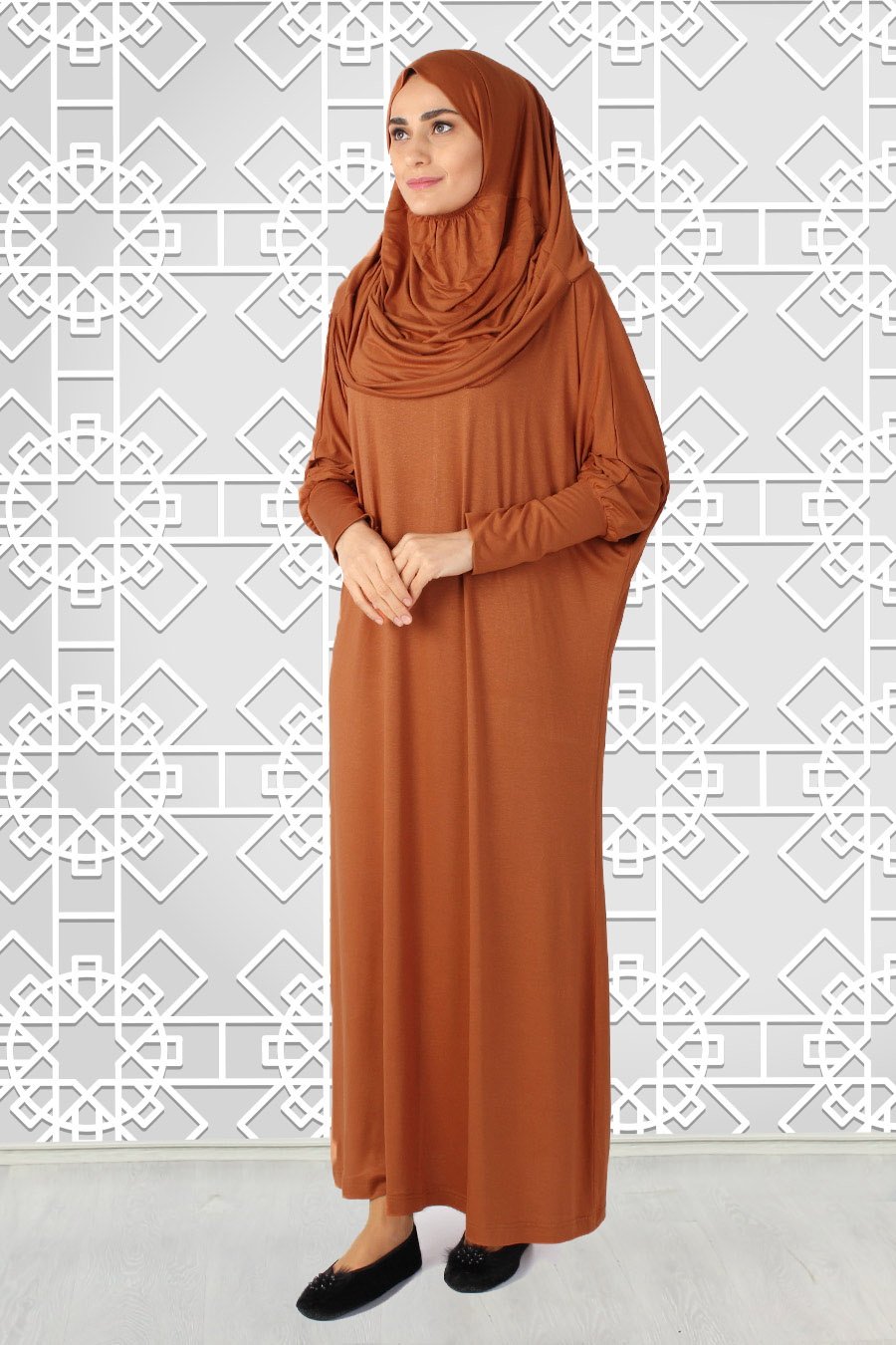 BRICK COLOR PRATICAL PRAYER DRESS BRICK COLOR PRATICAL PRAYER DRESS