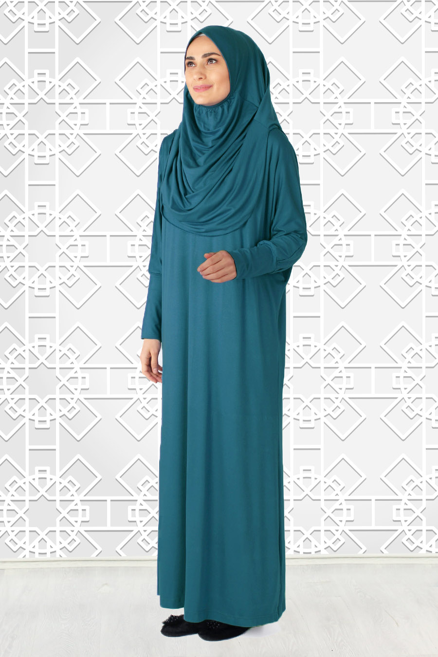 PETROLEUM BLUE PRATICAL PRAYER DRESS PETROLEUM BLUE PRATICAL PRAYER DRESS