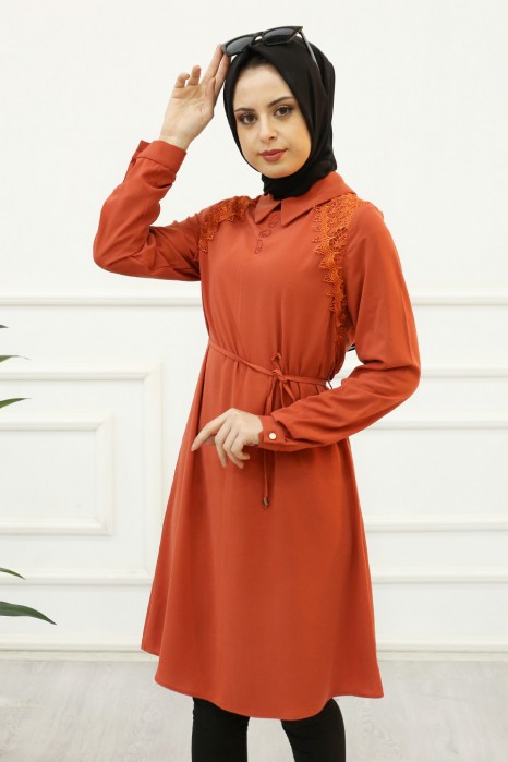 BRICK COLOR TUNIC 