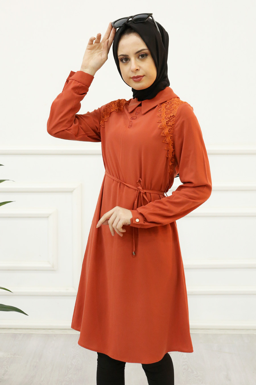 BRICK COLOR TUNIC  BRICK COLOR TUNIC