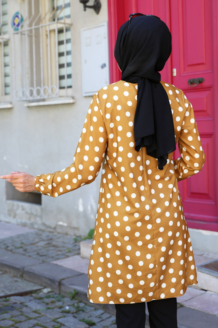 PATTERNED MUSTARD TUNIC 