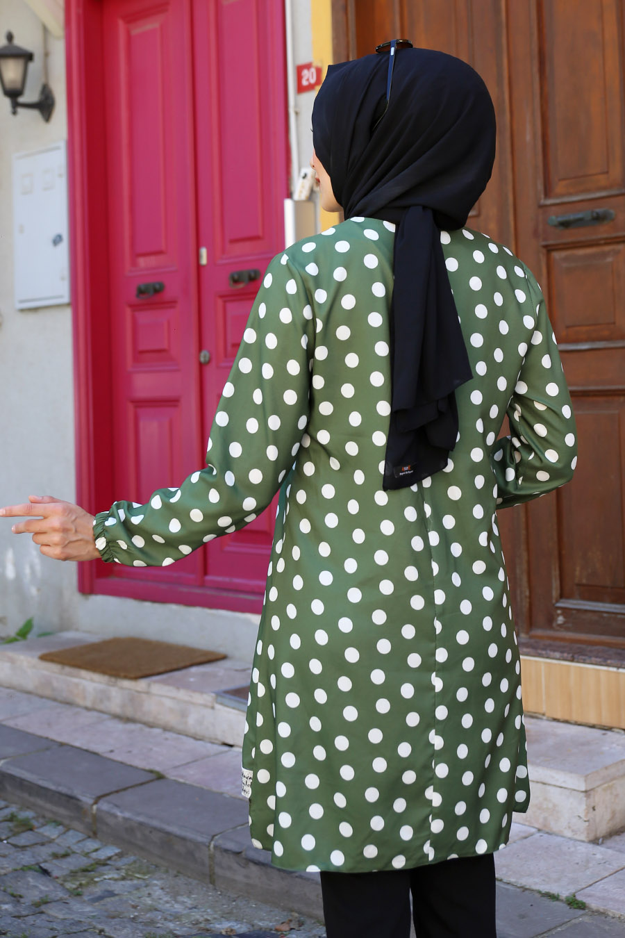 PATTERNED GREEN TUNIC 