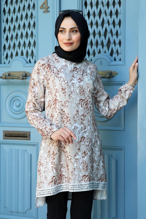 PATTERNED BEIGE TUNIC 