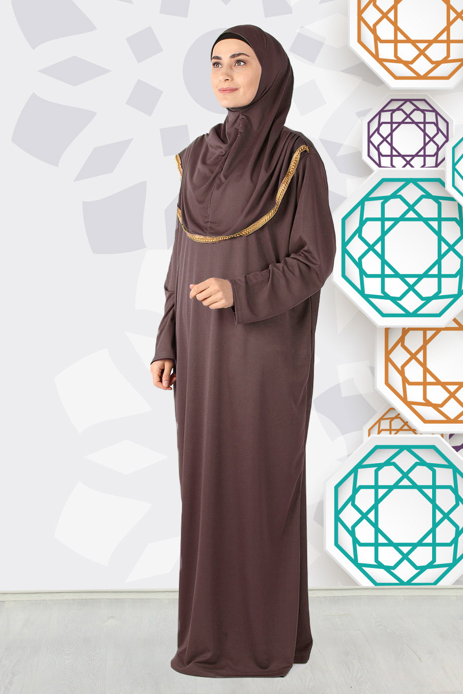 BROWN PRATICAL PRAYER DRESS BROWN PRATICAL PRAYER DRESS