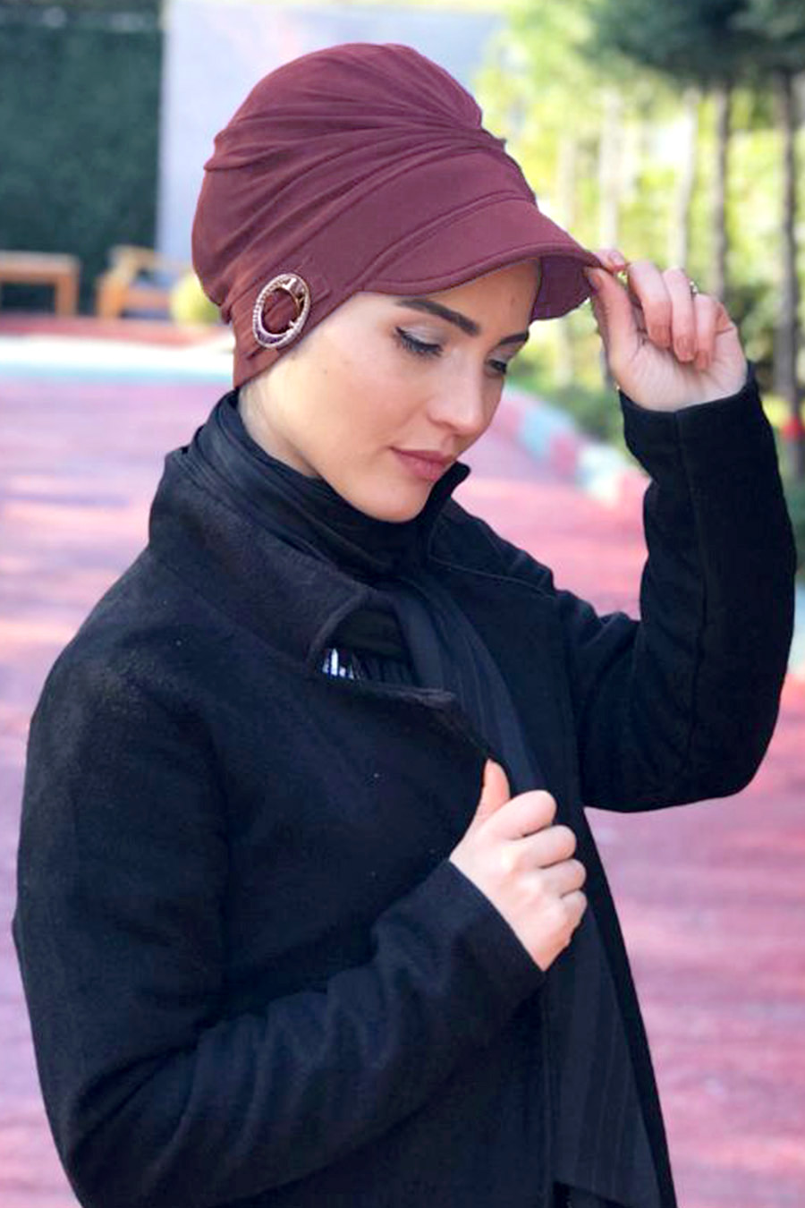 DARK ROSE TURBAN HIJAB 
