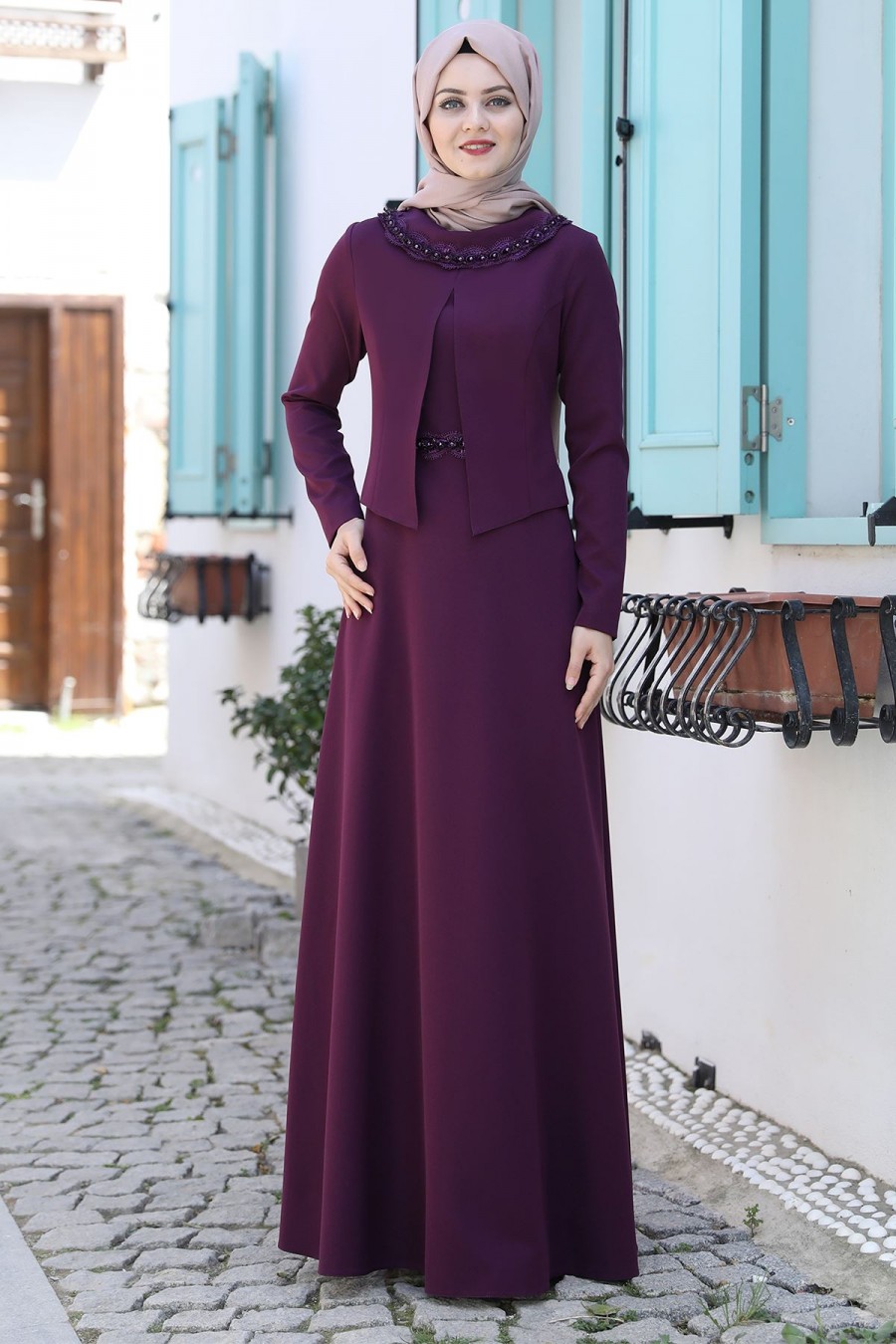 plum color dress