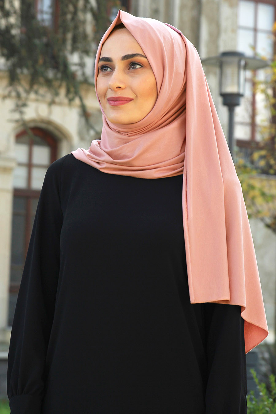 SALMON COLOR JERSEY SHAWL
