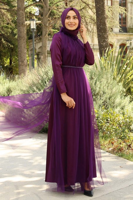 PURPLE EVENING DRESS