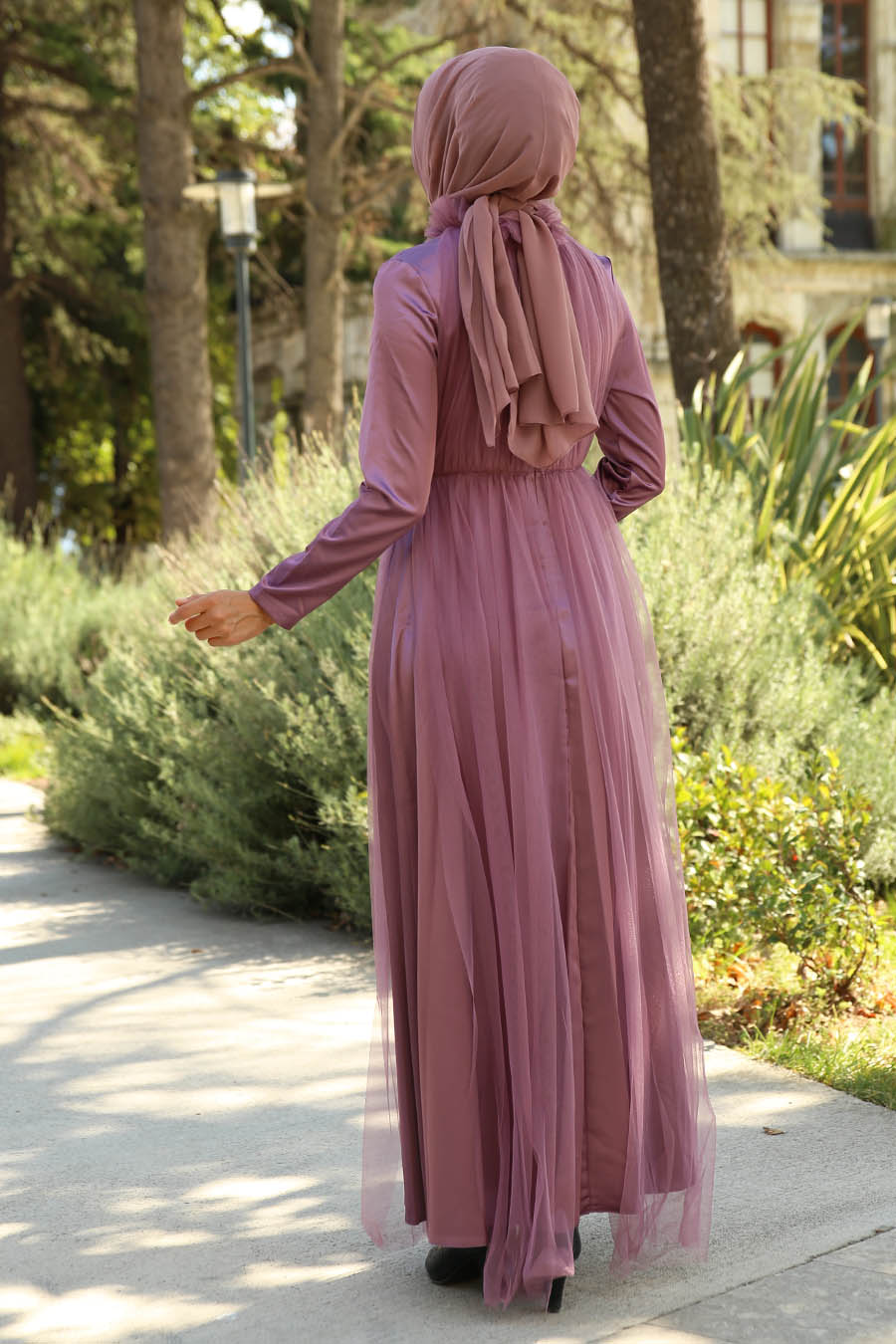 ROSE COLOR EVENING DRESS