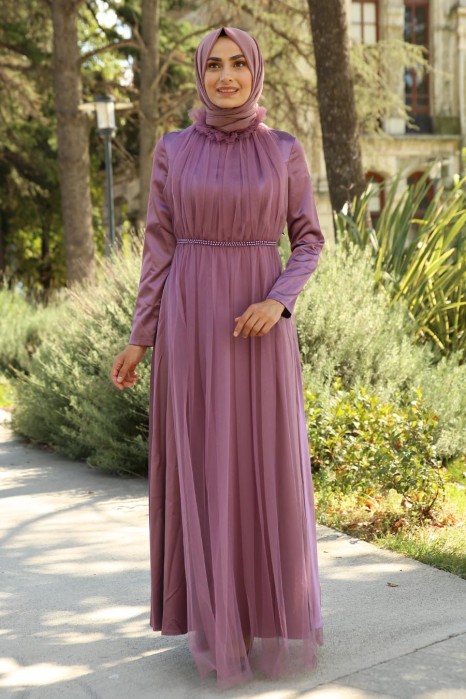 ROSE COLOR EVENING DRESS