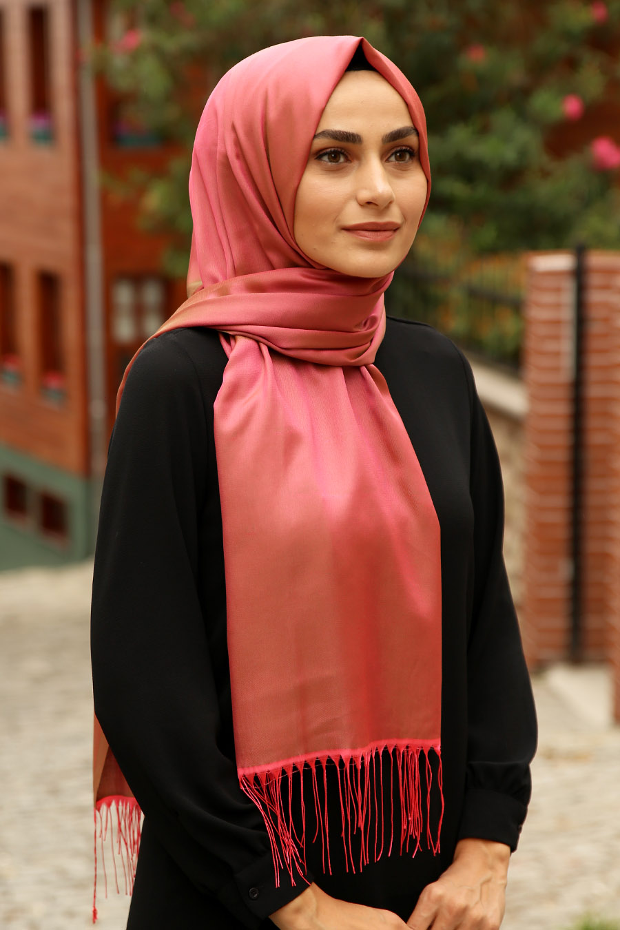 CORAL COLOR SHAWL