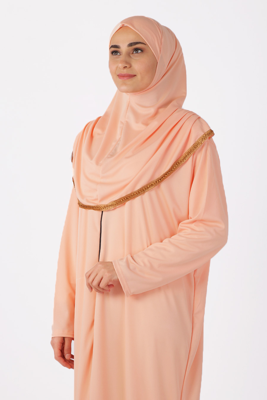 SALMON COLOR PRATICAL PRAYER DRESS SALMON COLOR PRATICAL PRAYER DRESS