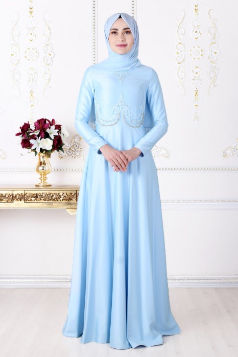 BABY BLUE EVENING DRESS 
