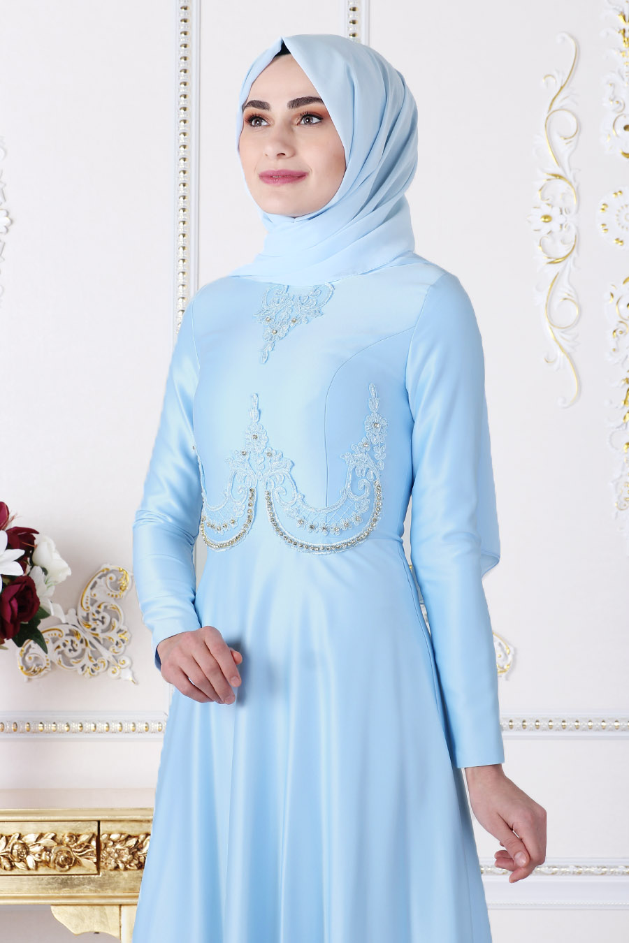 BABY BLUE EVENING DRESS 