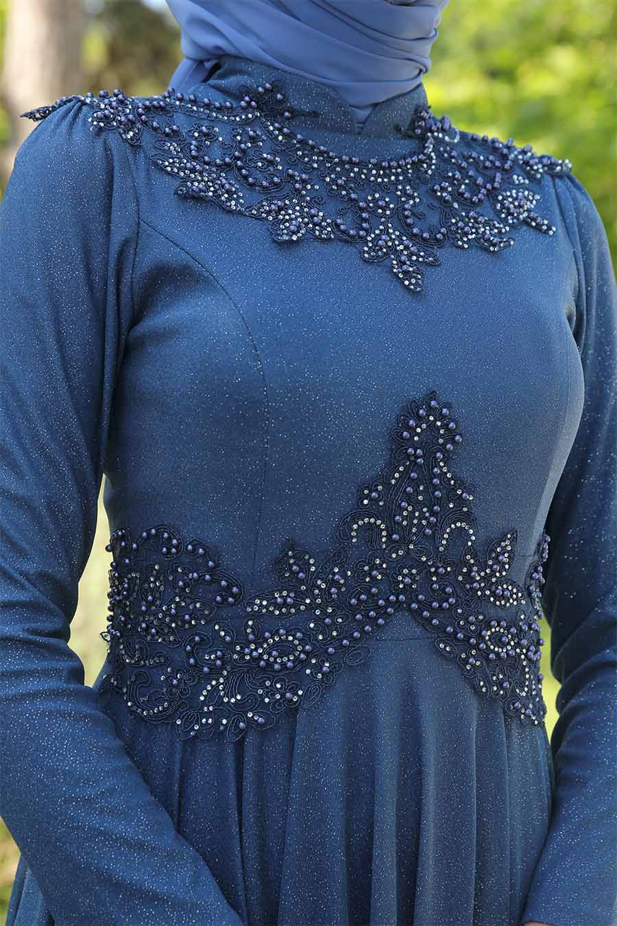 INDIGO COLOR EVENING DRESS