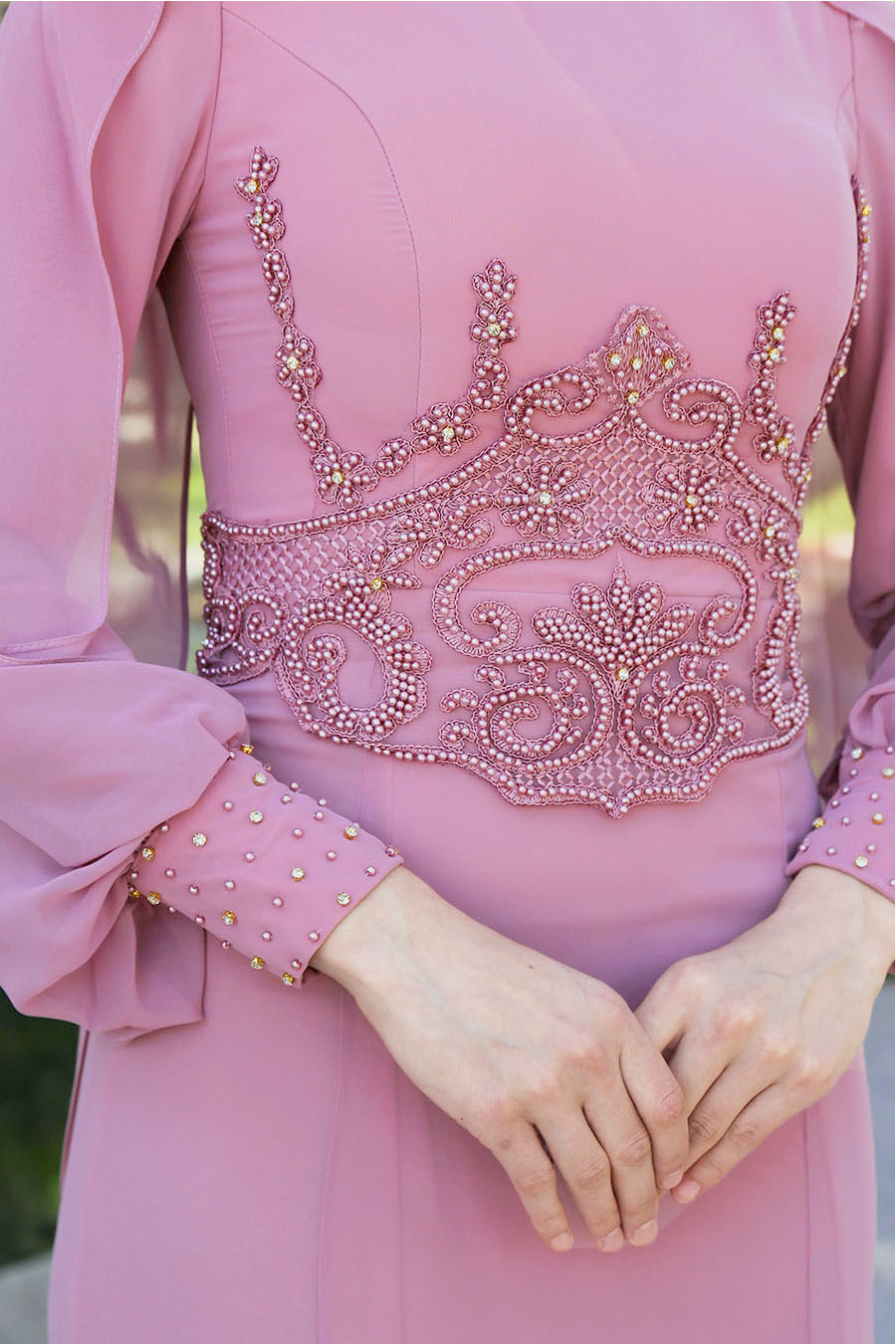 rose colour gown