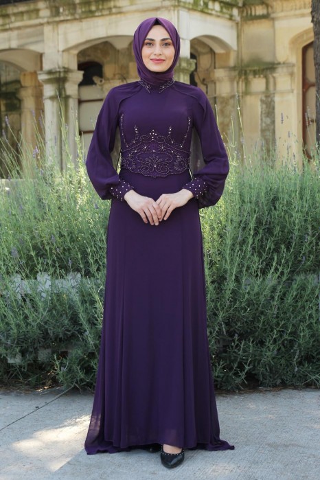 PURPLE EVENING DRESS