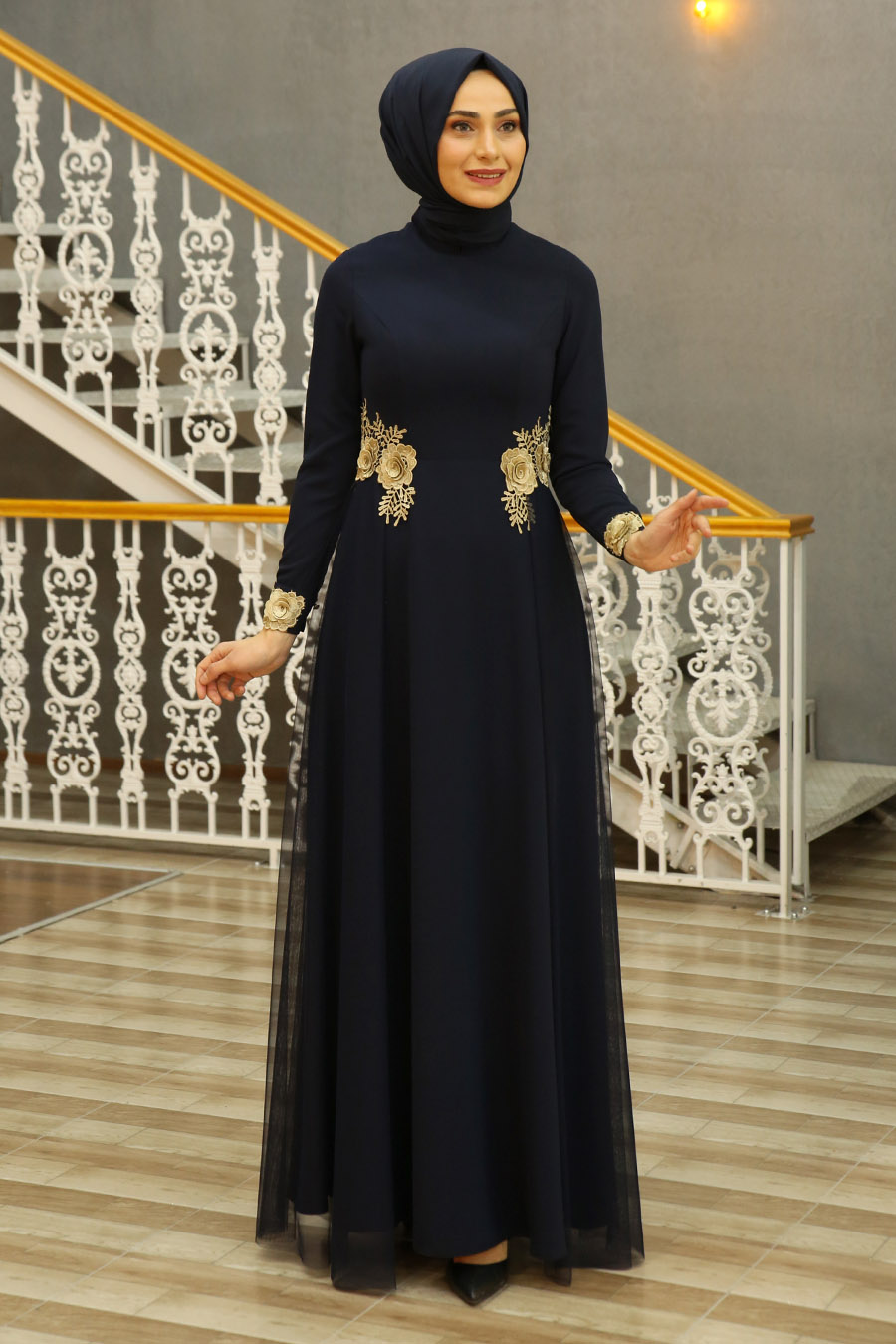 navy dress hijab